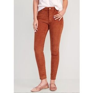 OLD NAVY Corduroy Jeans Women's Size 12 Rust High-Waisted Rockstar Skinny